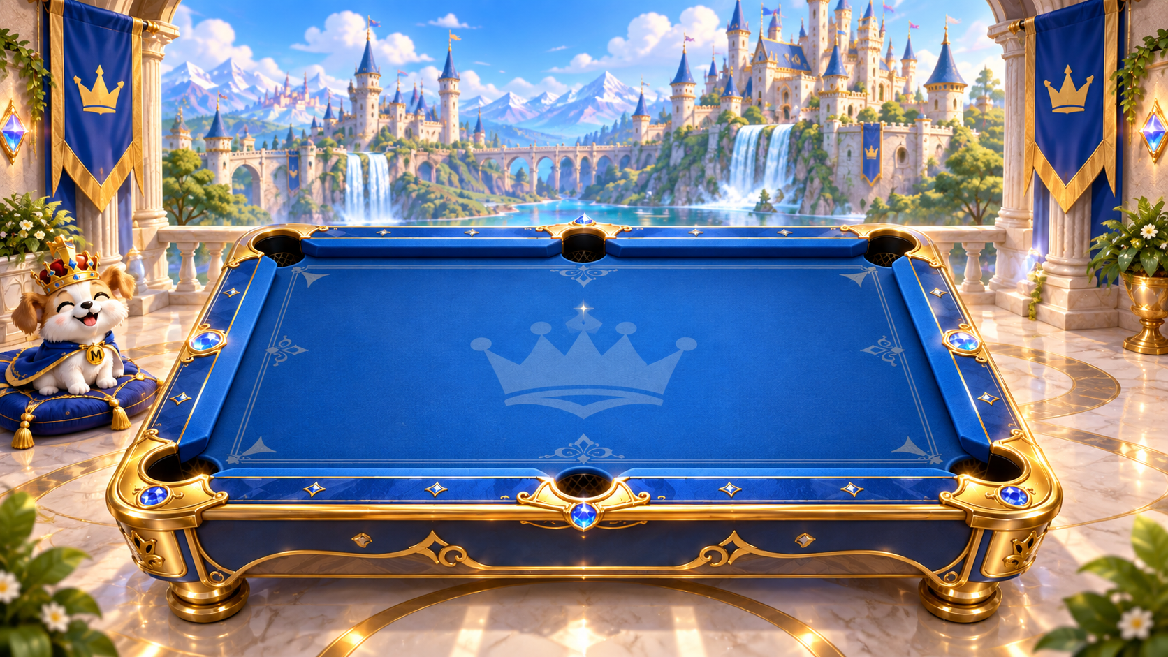 Royal MovaSpin pool table overlooking the kingdom