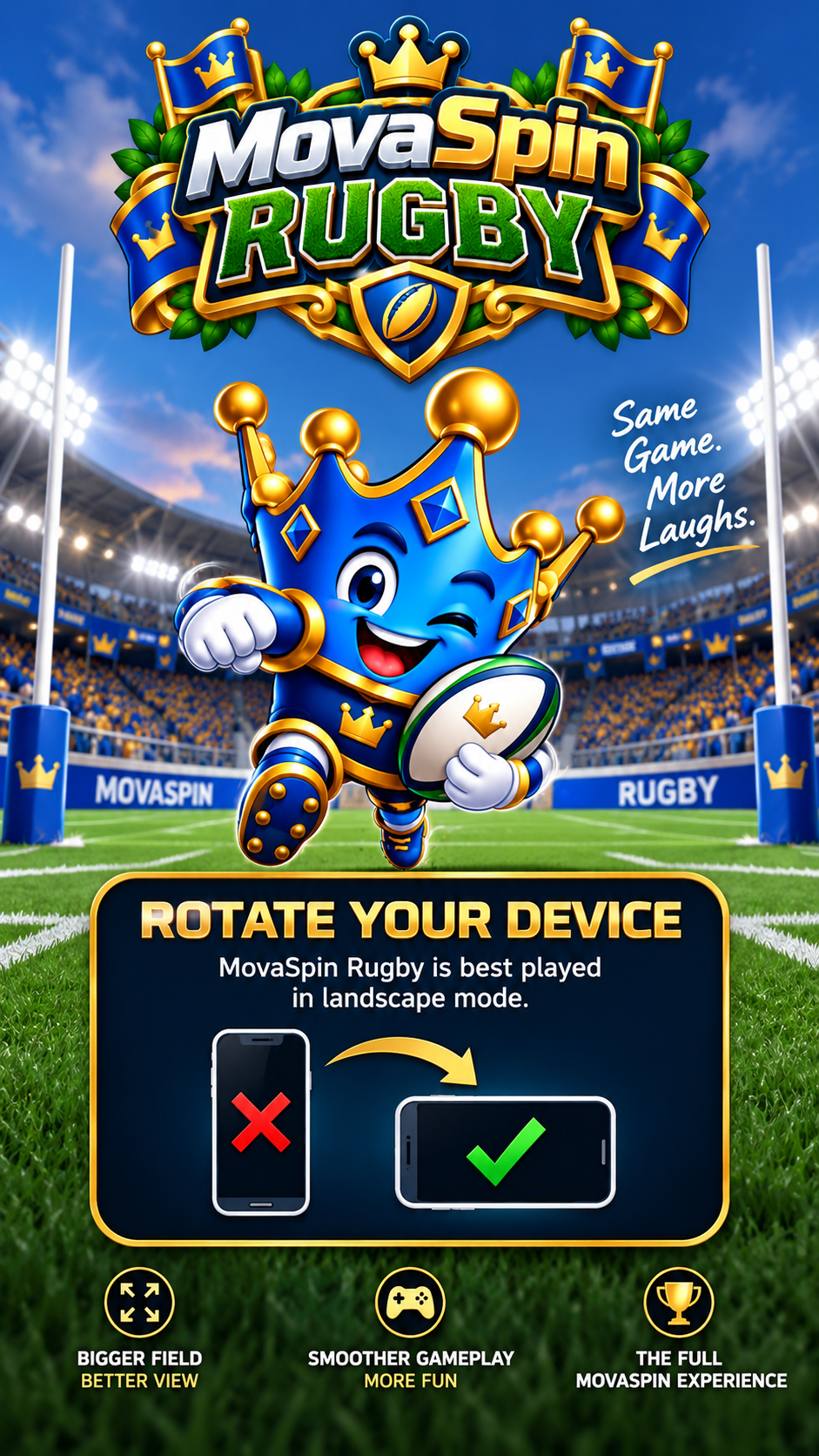 MovaSpin Rugby — rotate your device to landscape to play